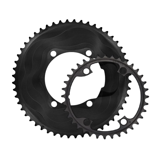 Kettenblatt-Paar 12V ALUGEAR AERO 110 BCD für Shimano Schwarz