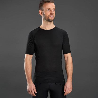 GRIPGRAB MERINO BLEND THERMAL Kurzarm-Unterhemd Schwarz