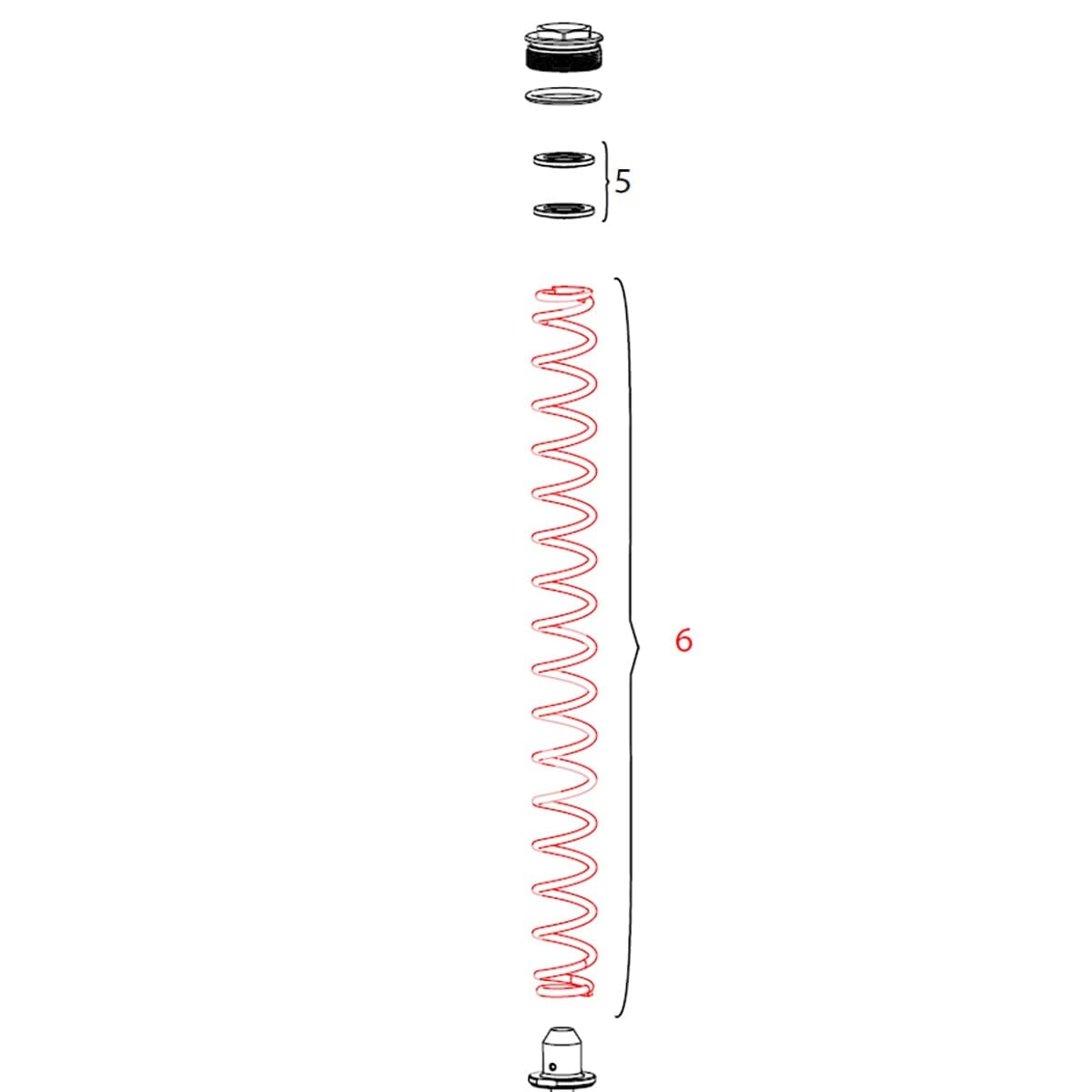 Ressort de Fourche ROCKSHOX DOMAIN Simple Té Dur