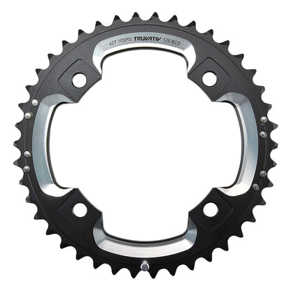 Außenkettenblatt SRAM/TRUVATIV 2x10-fach 4 Loch 120mm 39 Zähne Alu Schwarz/Silber