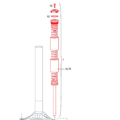 Schraubenfeder für Gabeln ROCKSHOX XC30 26" 100 mm Typ A1-A3/ 30 Silver A1-A2