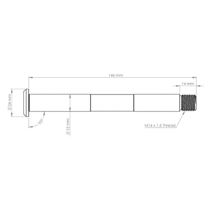 BURGTEC Radachse für FOX Gabeln 15x100 mm Vorderrad vor 2021 Schwarz