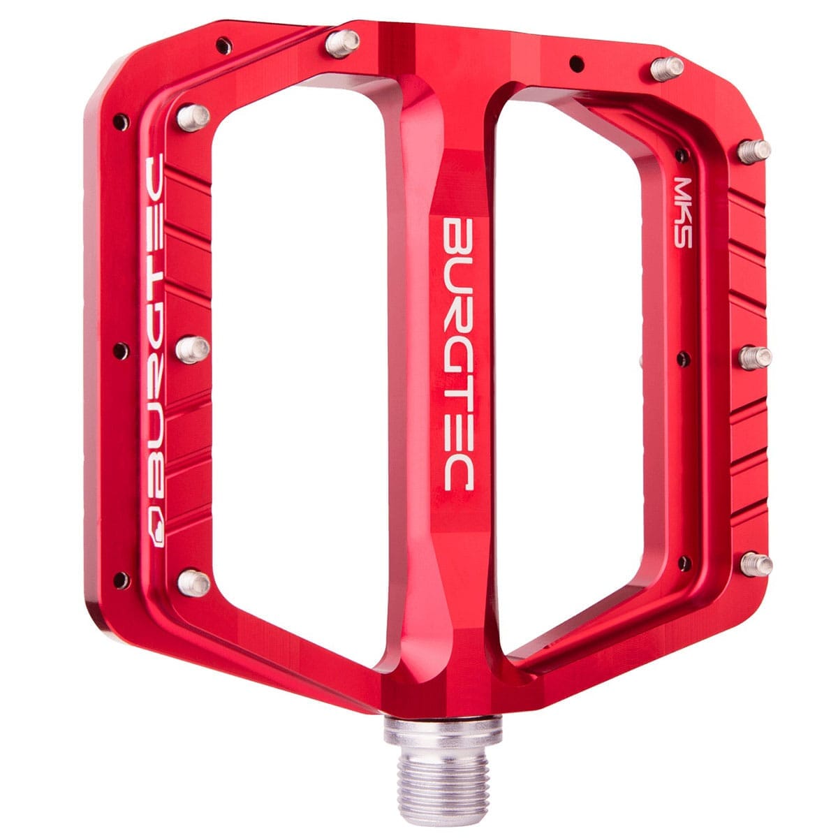 Pédales BURGTEC PENTHOUSE FLAT MK5 Axe Acier Rouge