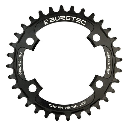 BURGTEC THICK THIN 9/10/11/12-fach Narrow Wide Mono-Kettenblatt 4 Loch 64/96 mm Schwarz