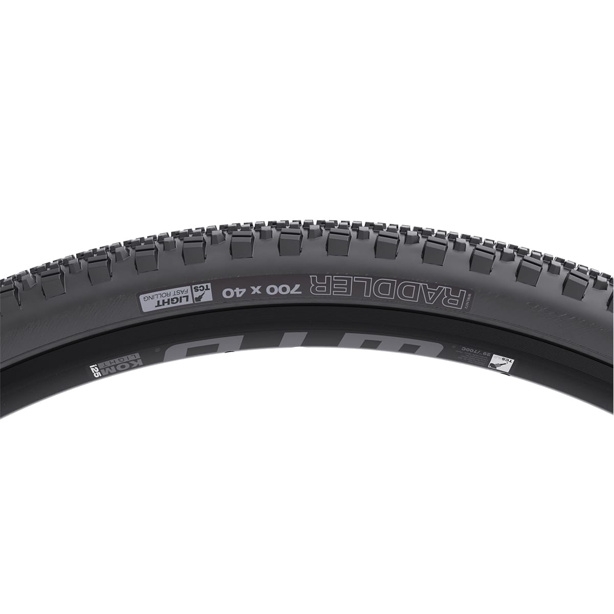 Pneu WTB RADDLER TCS LIGHT FAST ROLLING DUAL DNA SG2 700x40c Tubeless Ready Renforcé Noir