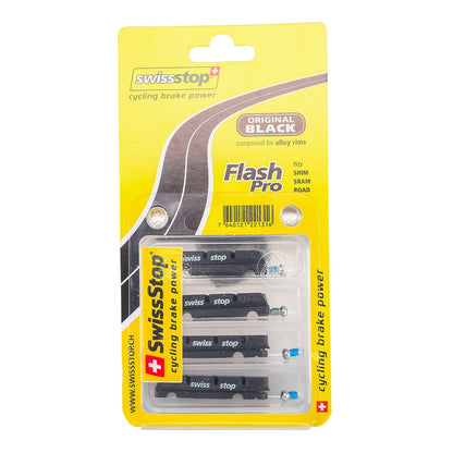 Set 4 Bremsbeläge SWISS STOP FLASH Schwarz Aluminium