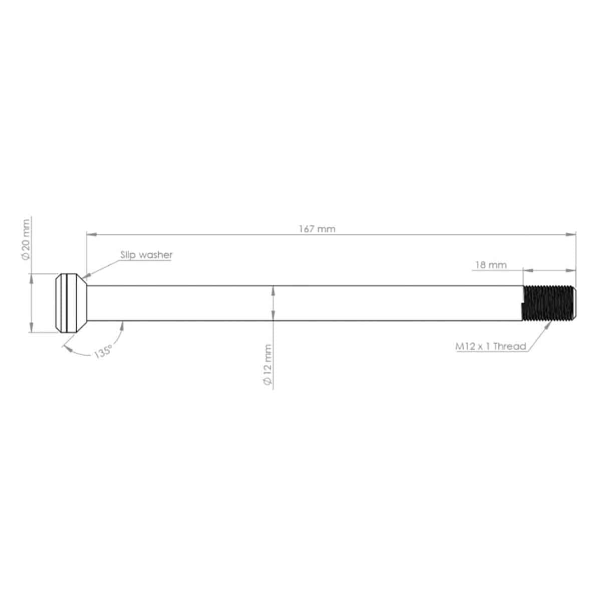 BURGTEC 171mm Hinterradachse für Transition Orange Rahmen