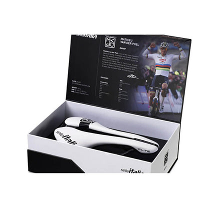Sattel SELLE ITALIA FLITE BOOST SUPERFLOW L Carbon-Schienen - Sonderedition Mathieu VAN DER POEL