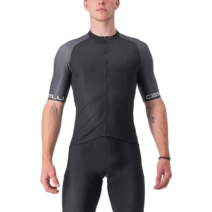 Trikot CASTELLI ENTRATA VI Kurzarm Schwarz/Grau/Elfenbein