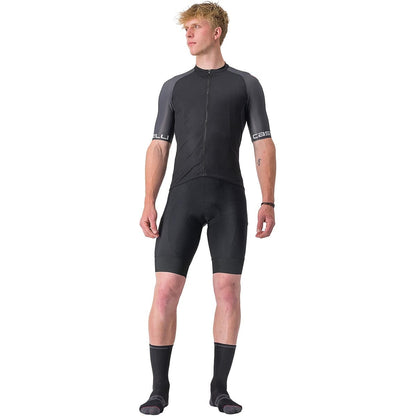 Trikot CASTELLI ENTRATA VI Kurzarm Schwarz/Grau/Elfenbein