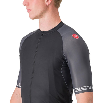 Trikot CASTELLI ENTRATA VI Kurzarm Schwarz/Grau/Elfenbein