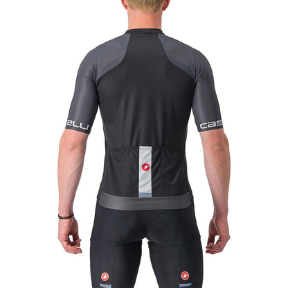 Trikot CASTELLI ENTRATA VI Kurzarm Schwarz/Grau/Elfenbein