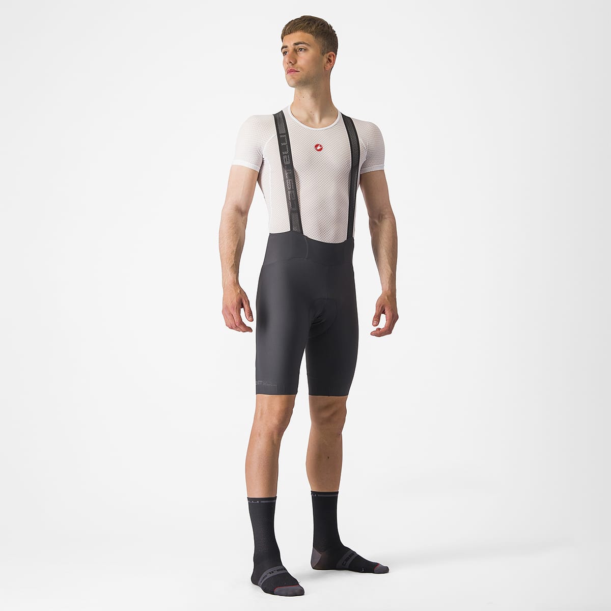 CASTELLI ESPRESSO Kurze Trägerhose Anthrazit