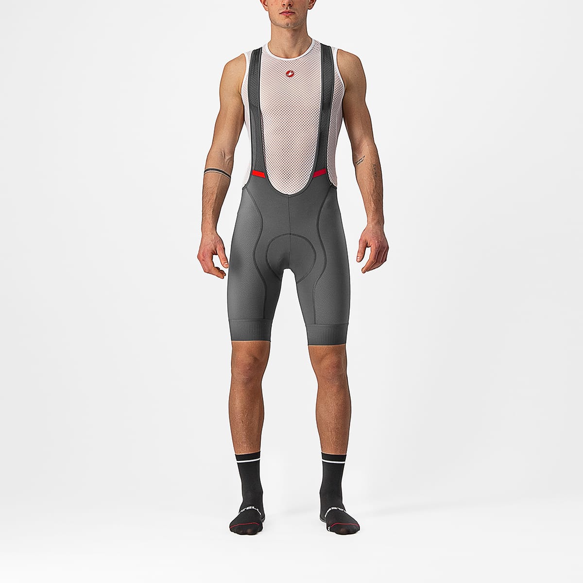 CASTELLI COMPETIZIONE Kurze Trägerhose Grau