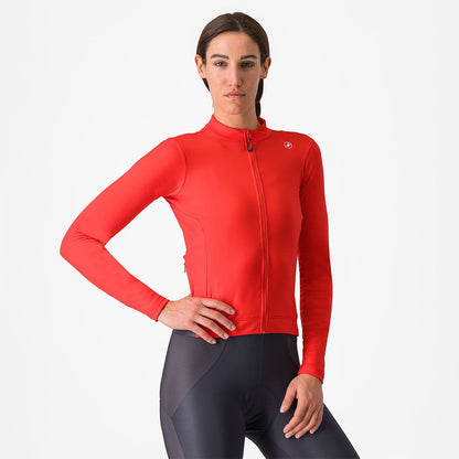 Trikot CASTELLI ESPRESSO THERMAL Damen Lange Ärmel Hibiskus