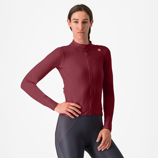 CASTELLI ESPRESSO THERMAL Damen Trikot Langarm Bordeaux