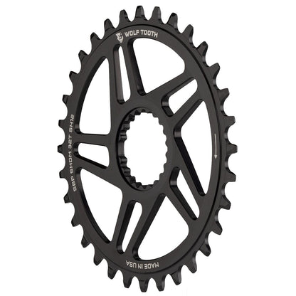 Einfach-Kettenblatt WOLF TOOTH BOOST 12V Shimano Direct Mount Offset 3mm Schwarz