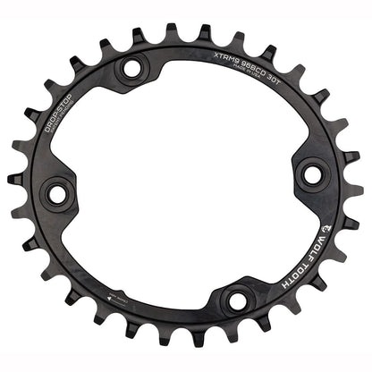 Kettenblatt WOLF TOOTH ELLIPTICAL 96 BCD 11V Shimano XTR M9000/9020 4 Loch 96mm Schwarz