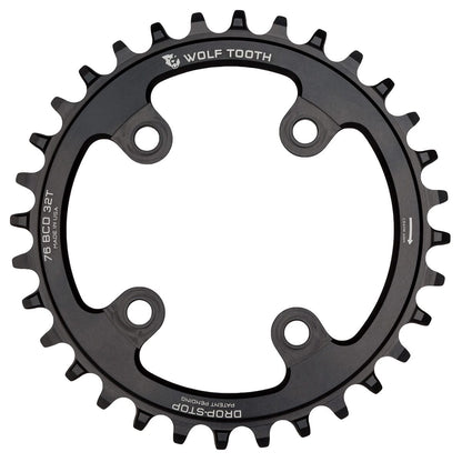 Kettenblatt WOLF TOOTH 76 BCD 10/11/12V Sram XX1/Specialized STOUT 4 Loch 76mm Schwarz