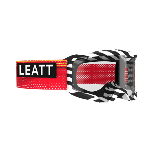 Maske LEATT VELOCITY 4.0 MTB X-FLOW Stripe Schwarz/Weiß/Rot Klarer Bildschirm