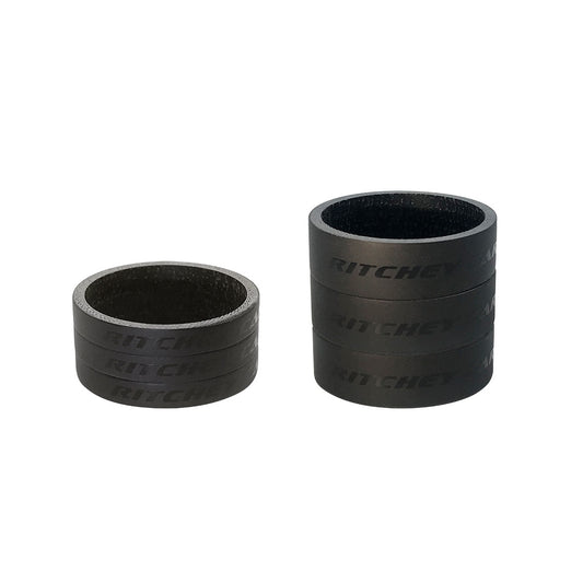 RITCHEY WCS CARBON Steuersatz-Spacer-Set 1"1/8 aus mattem UD-Carbon, 3 × 5 mm + 3 × 10 mm
