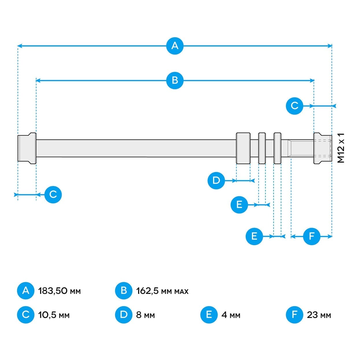 Adaptateur Axe Arrière TACX T1707 E-Thru 12x1 mm