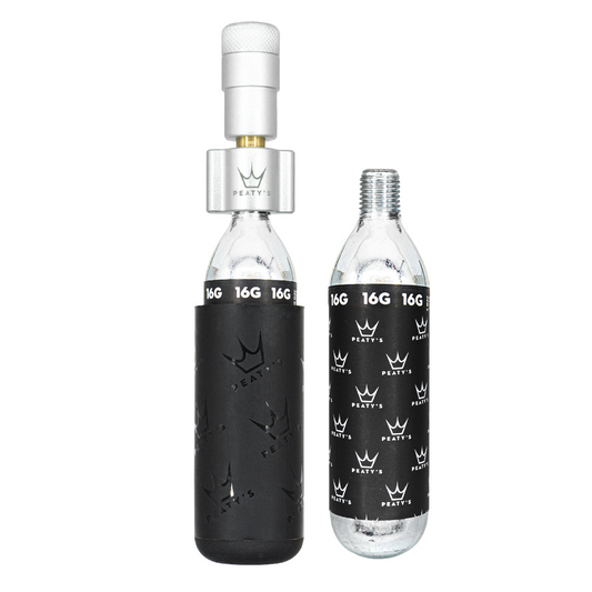CO2-Schlagbolzen PEATY'S HOLESHOT ROAD/GRAVEL + 2 CO2-Patronen mit Gewinde 16 g Silber