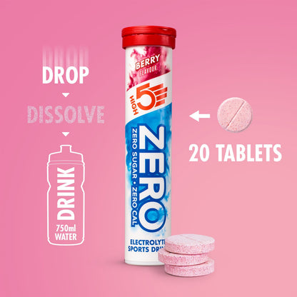 Elektrolyt-Hydratationstabletten HIGH5 ZERO (x20) Rote Früchte