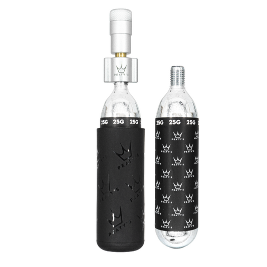 CO2-Schlagbolzen PEATY'S HOLESHOT MTB + 2 CO2-Patronen mit Gewinde 25 g Silber