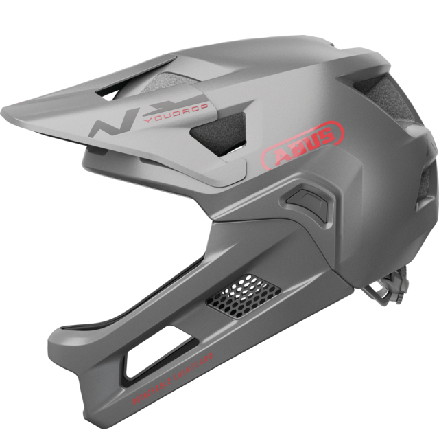 ABUS YOUDROP FF Junior Mountainbike-Helm, grau