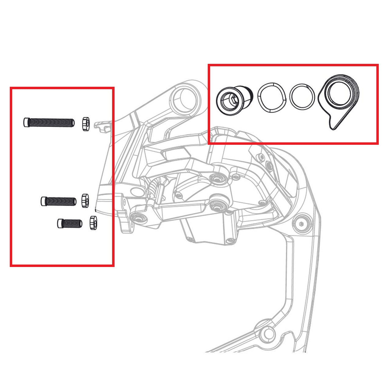 Anschlagschraube für den hinteren Umwerfer SRAM RED AXS E1 Max 36 Zähne