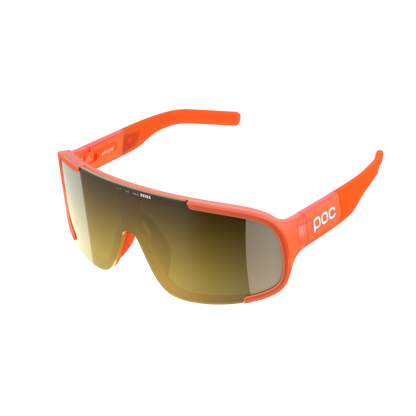 Brille POC ASPIRE Orange Fluo Transluzent Glas Clarity Road Partly Sunny Gold