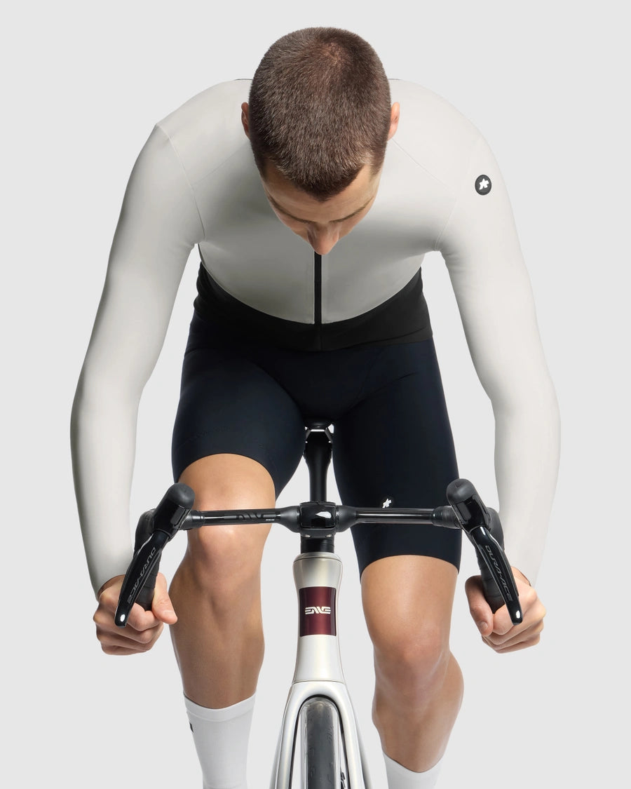 Trikot ASSOS EQUIPE R SPRING FALL S11 Lange Ärmel Weiß