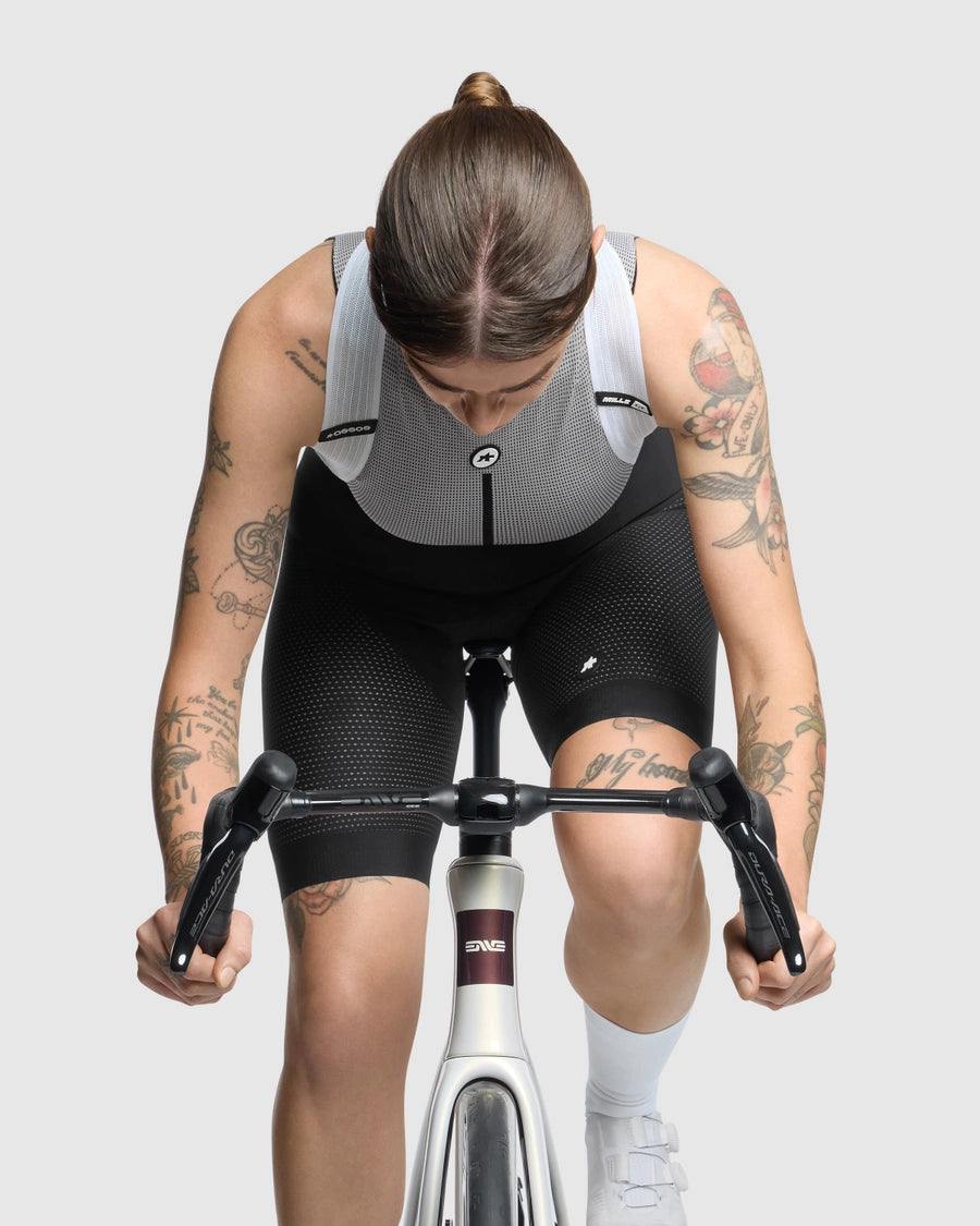 Kurze Trägerhose ASSOS MILLE GT INDOOR S11 Damen Schwarz