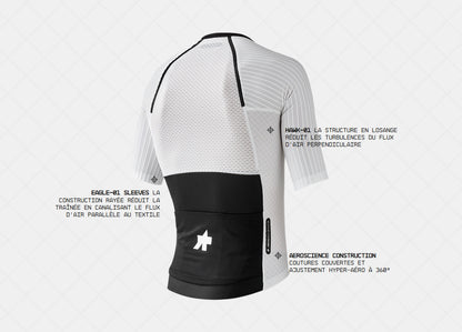 Trikot ASSOS EQUIPE RSR BOLIDE Kurzarm Weiß