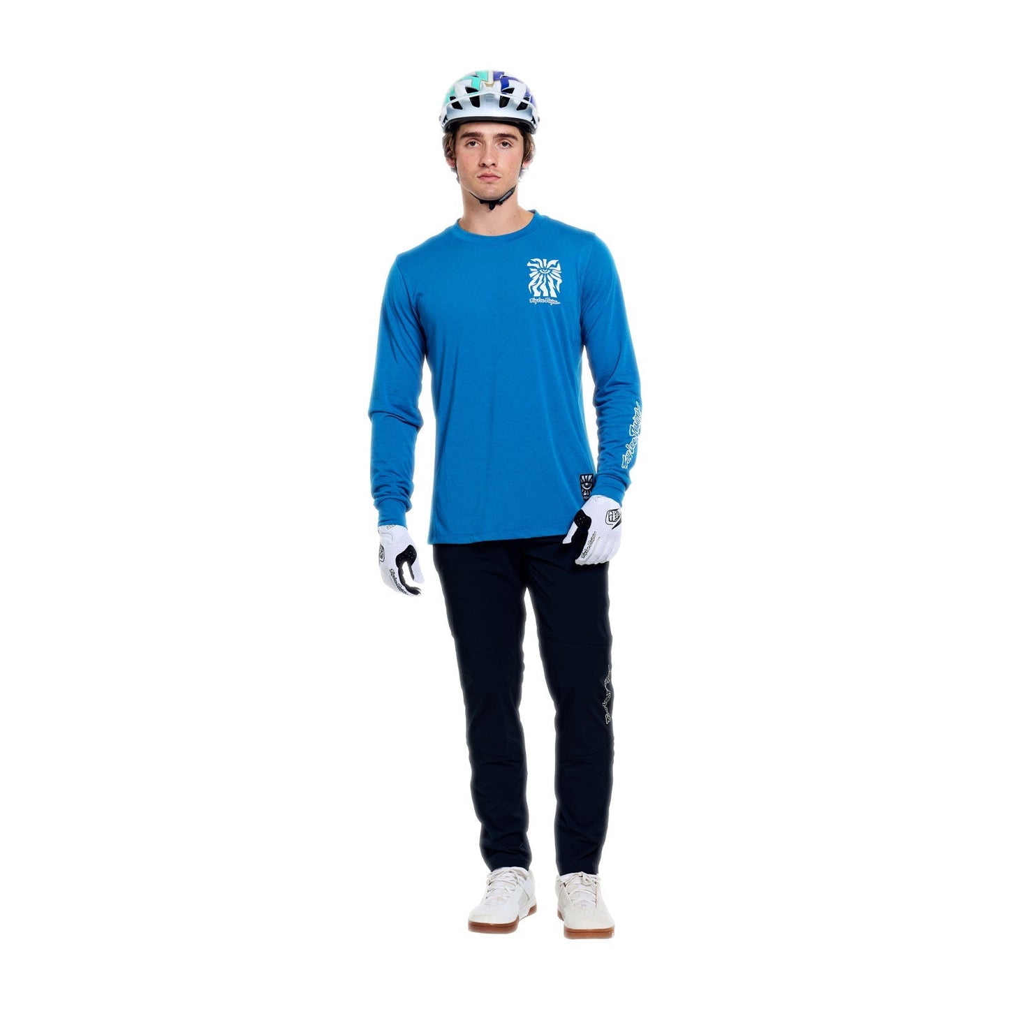 TROY LEE DESIGNS SKYLINE RIDE ONE EYE AERO Langarm Trikot Blau