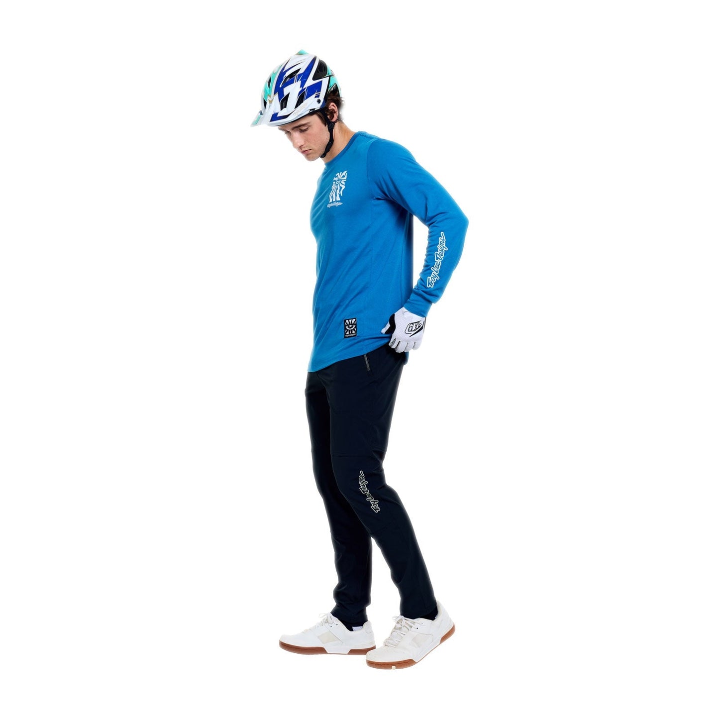 TROY LEE DESIGNS SKYLINE RIDE ONE EYE AERO Langarm Trikot Blau