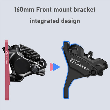 Linker Hebel und Vorderer Bremssattel SHIMANO CUES U6030 Double Flatmount Ohne Scheibe