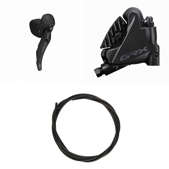 Rechter Hebel und hinterer Bremssattel SHIMANO GRX ST-RX610 + BR-RX400 Flat Mount 12V