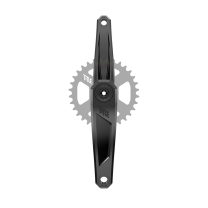 Kurbeln Title CR1 schwarz 160 mm, Vorderansicht (Kettenblatt nicht enthalten)