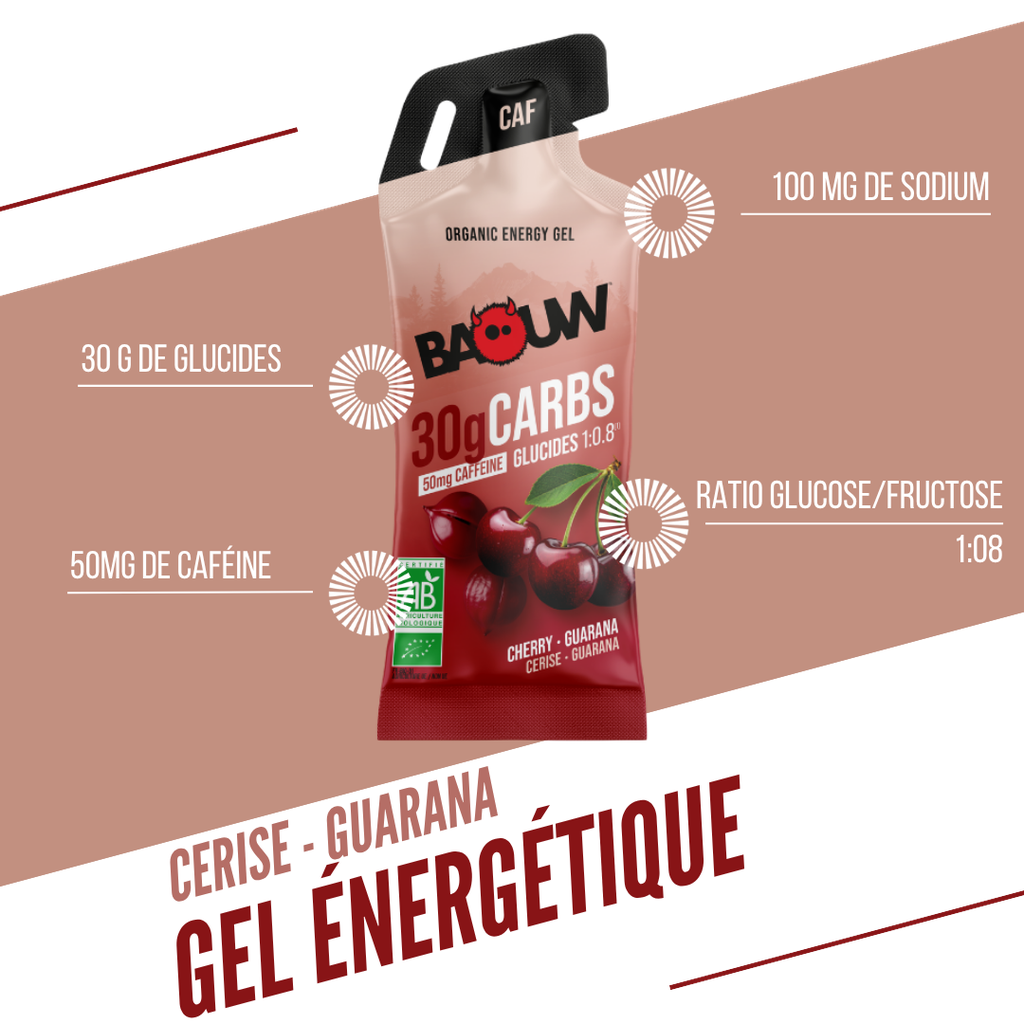 Energiegel BAOW (44g) Zitrone/Kirsche/Guarana Koffeinhaltig