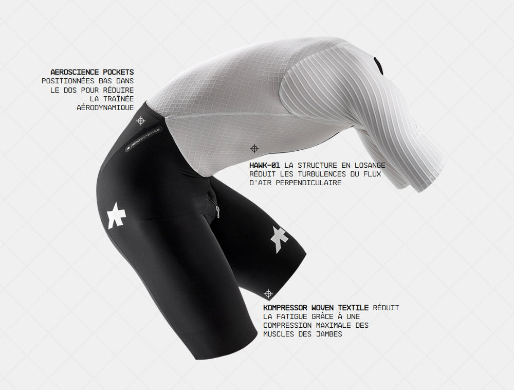 ASSOS EQUIPE RSR BOLIDE S11 Overall Weiß/Schwarz