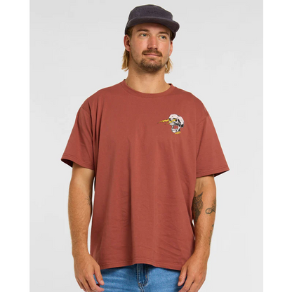 T-Shirt DHARCO COTTON RUST Kurzarm Braun