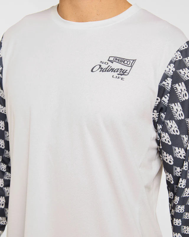 DHARCO GRAVITY OFFSET Trikot Langarm Weiß/Schwarz