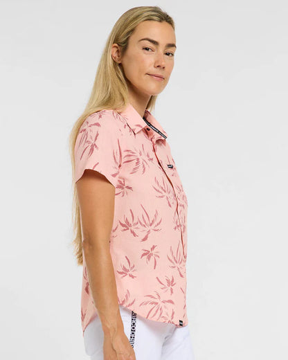 Technisches Hemd DHARCO TECH PARTY PINK PALM Damen Rosa