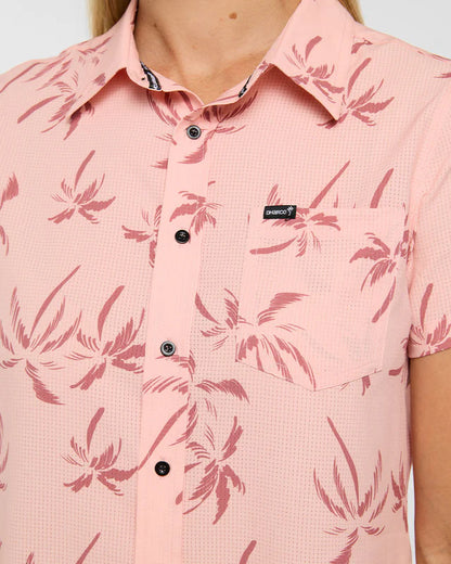 Technisches Hemd DHARCO TECH PARTY PINK PALM Damen Rosa