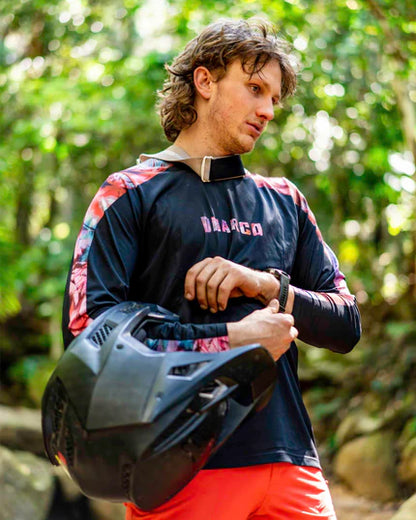 DHARCO RACE NEBULA Langarm-Trikot Schwarz