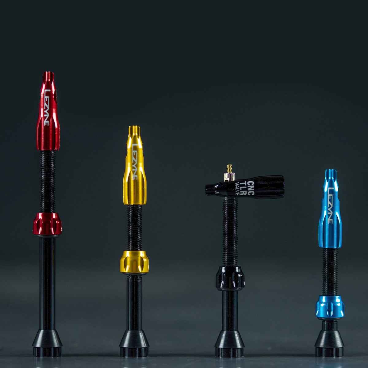 2er-Set LEZYNE CNC Tubeless-Ventile 80 mm Rot