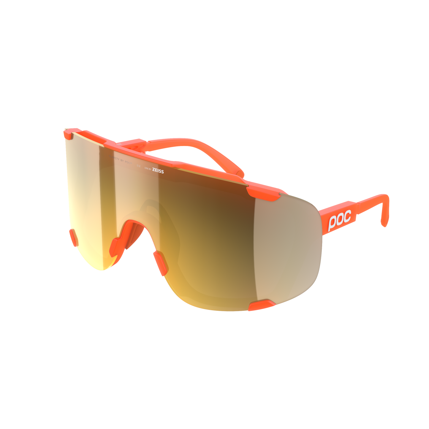 POC DEVOUR + Brille Orange Fluo Transluzent/Clarity Road/Partly Sunny Gold
