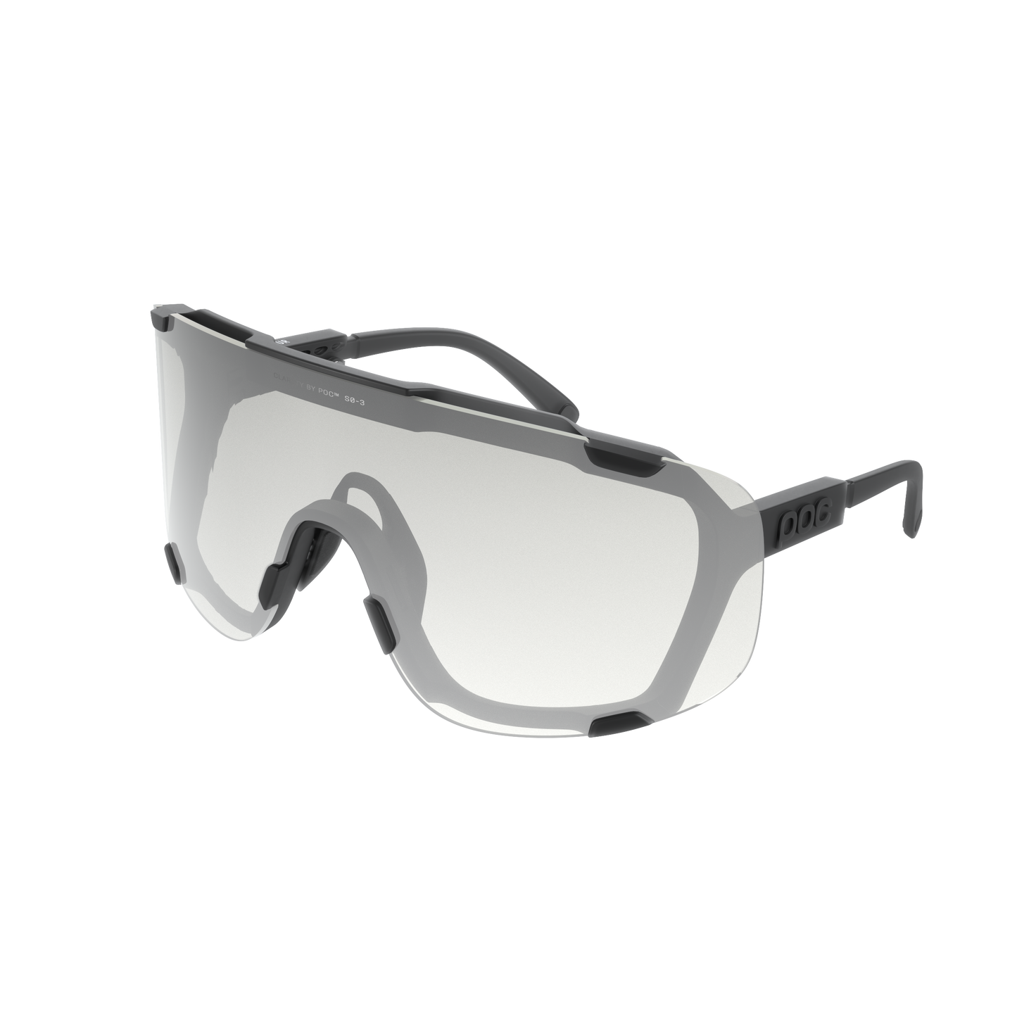 POC DEVOUR PHOTOCHROMIC Brille Schwarz Transluzent Clarity-Glas Photochromic/Changeable Grey